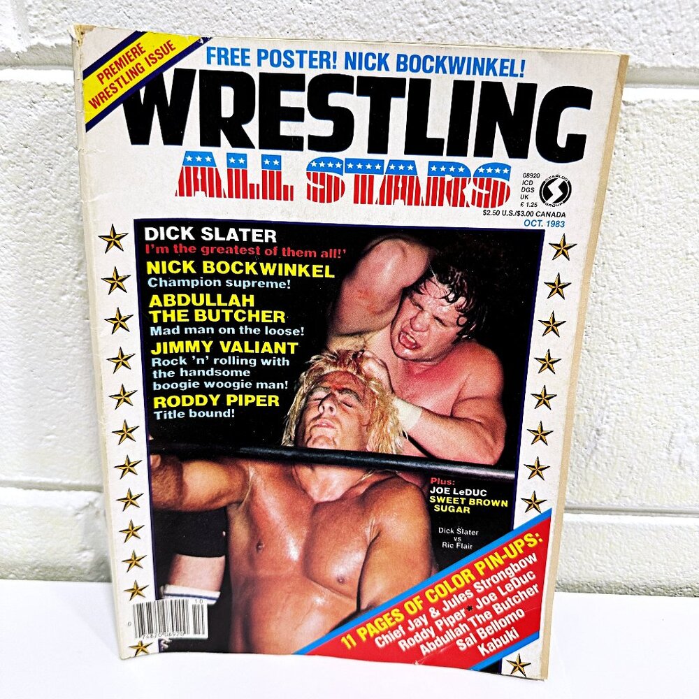 Wrestling All Stars Vintage 1983 Magazine w Poster Roddy Piper
